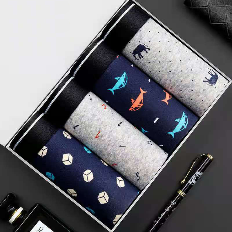 Boyshort Underwear - 4Pcs/Lot Boxer Shorts Men Underwear Cotton