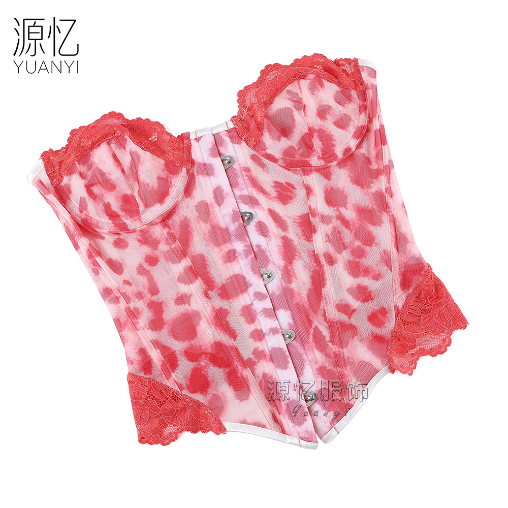 Front-closure Pink Leopard Pri - Corset Waist Cinch 评论和价格