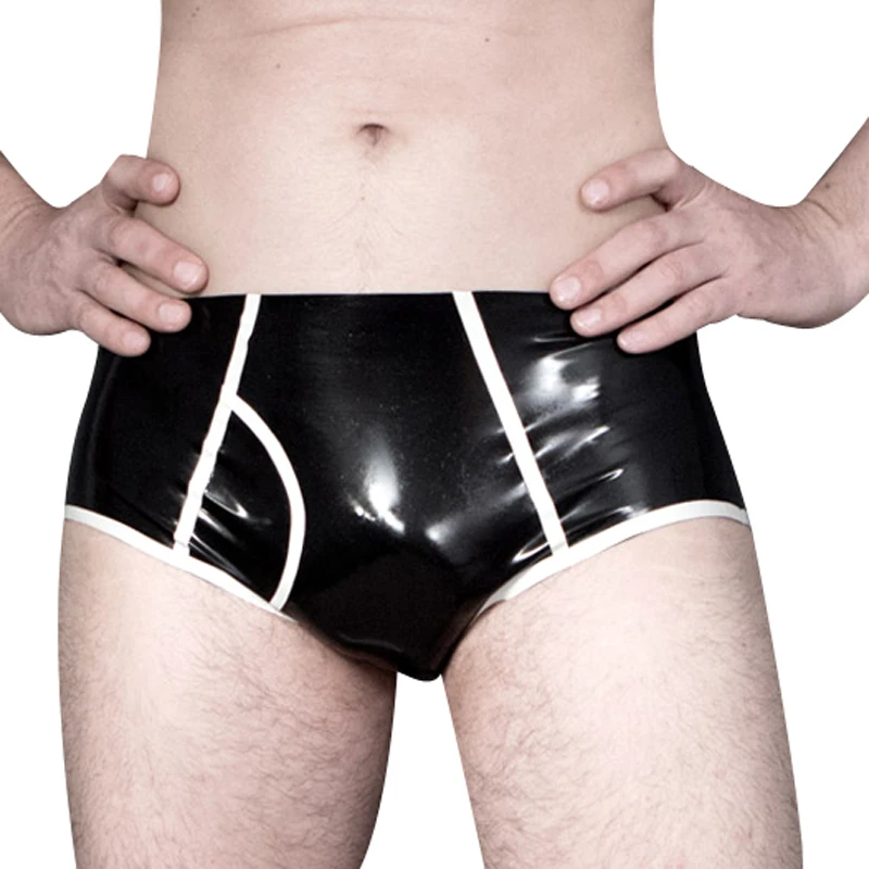Party Latex Briefs With Stripe - Boyshort Underwear 评论和价格