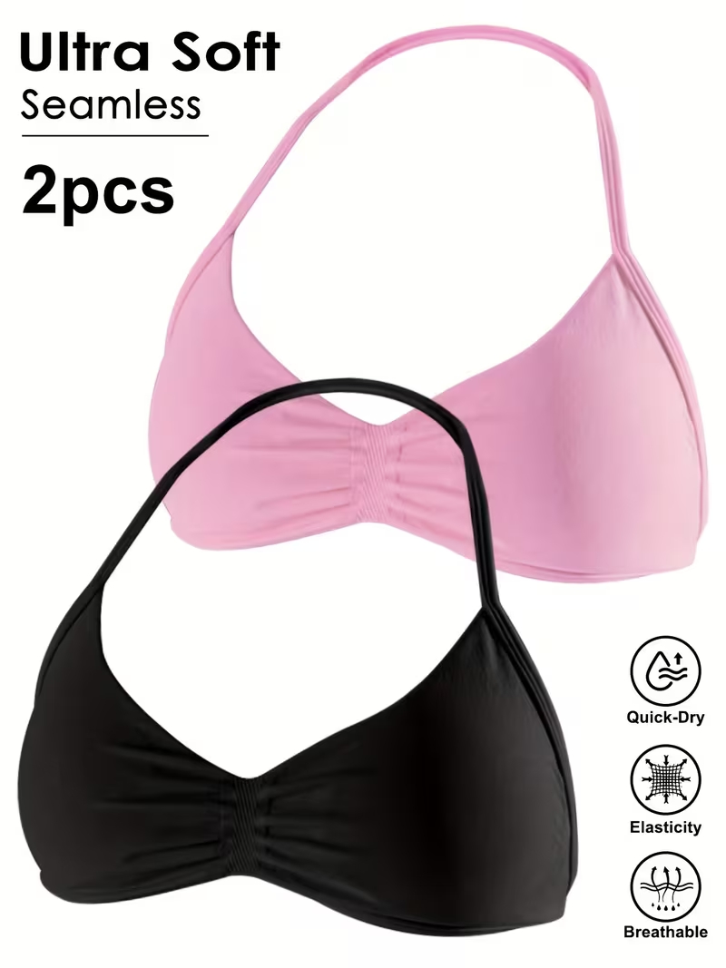 2pcs Seamless Sexy Open Back G - Sports Bra High Impact 评论和价格